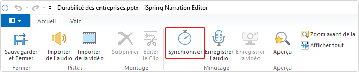 Synchronisation de la vidéo avec les diapositives