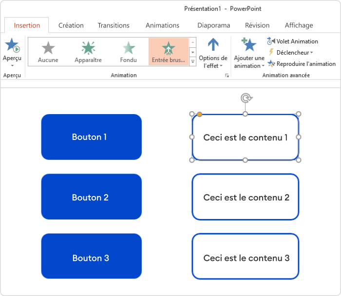 Ajout d'effets d'animation