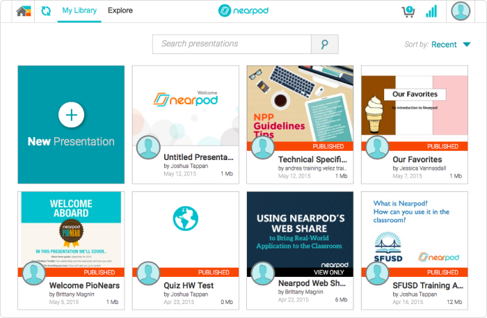 Logiciel de présentation Nearpod