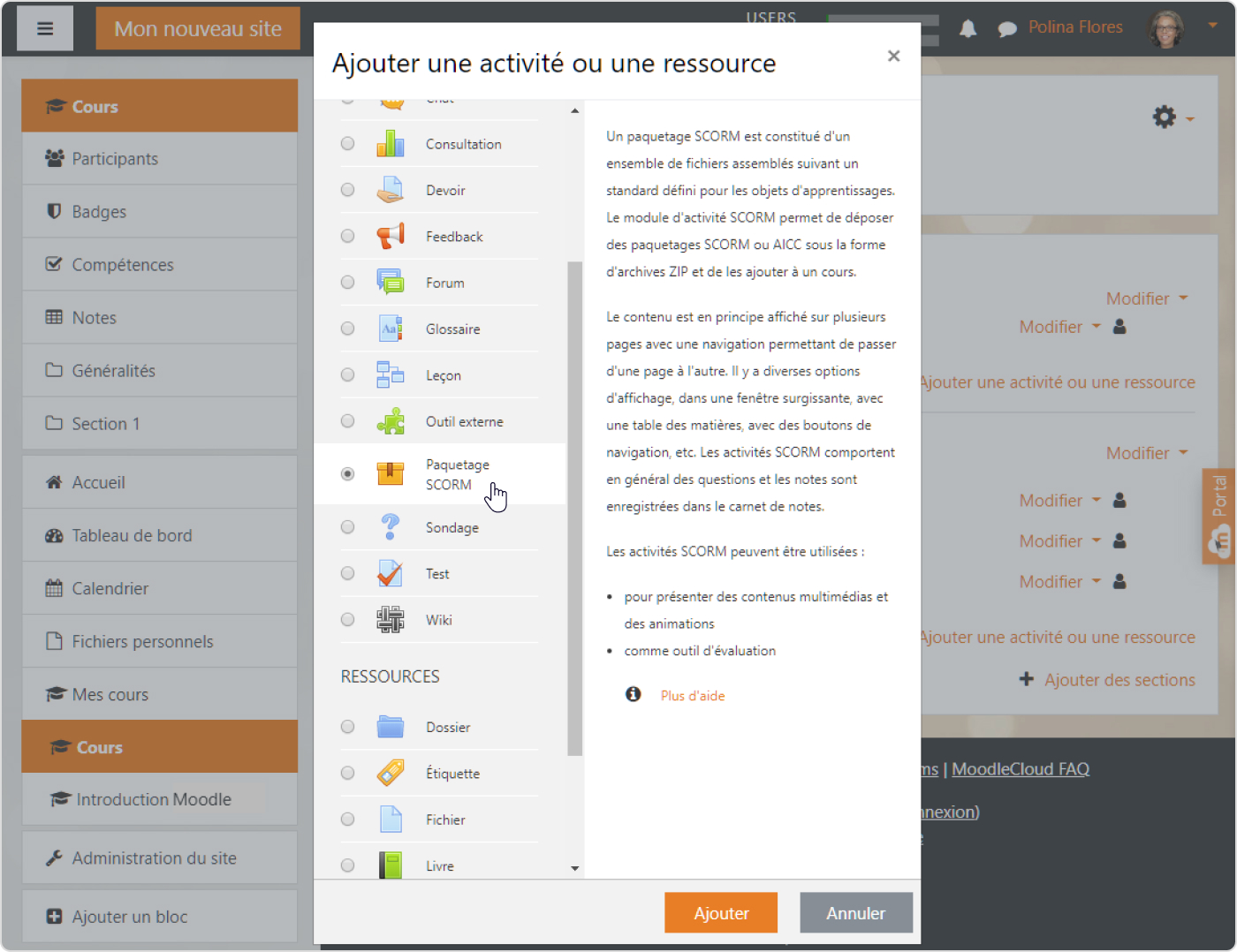 Comment ajouter un test Moodle™