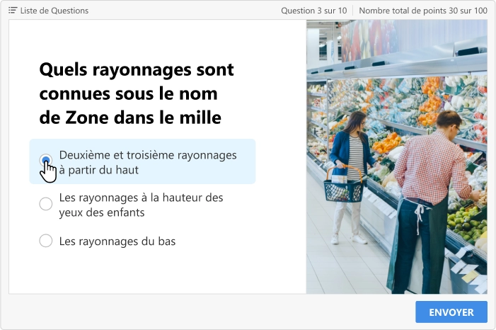 Questionnaire en ligne à choix multiple