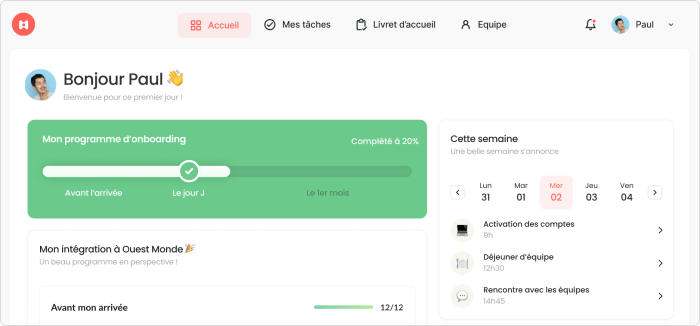 Logiciel d'onboarding RH HeyTeam