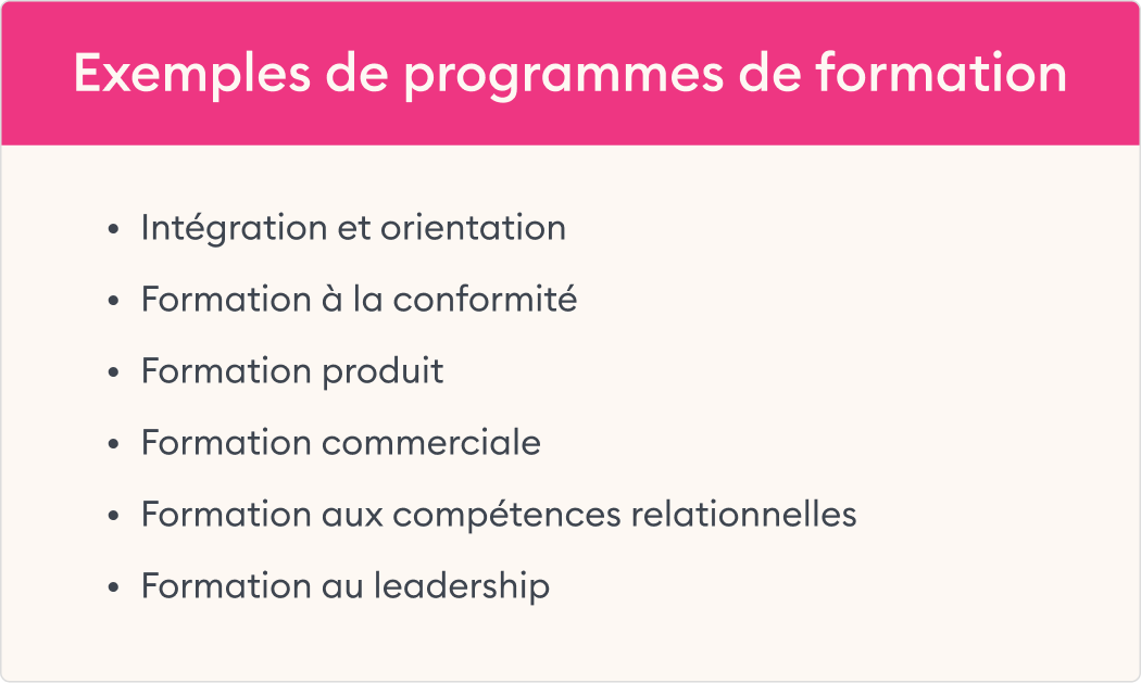 L'exemple des programmes de formation