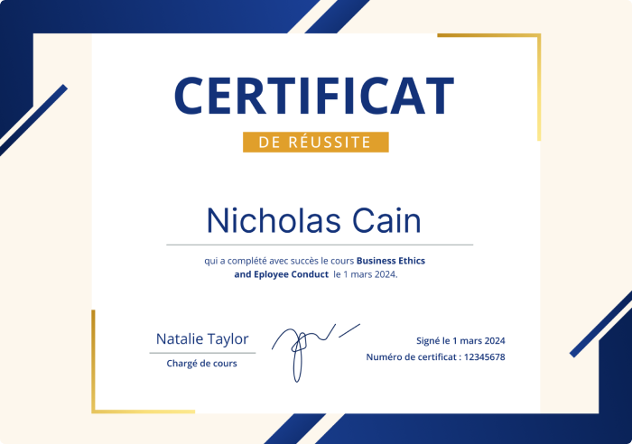 Le certificat dans un logiciel pour des organismes de formation Qualiopi