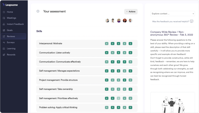 Logiciel de gestion des compétences Leapsome