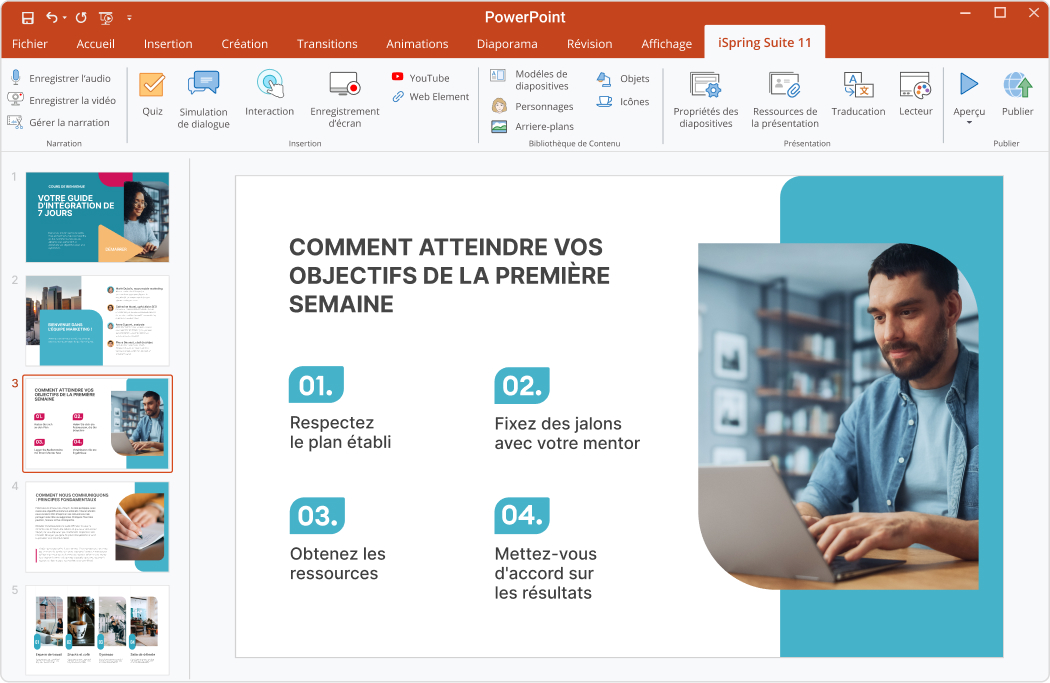 iSpring Suite aide à faire un beau diaporama sur PowerPoint