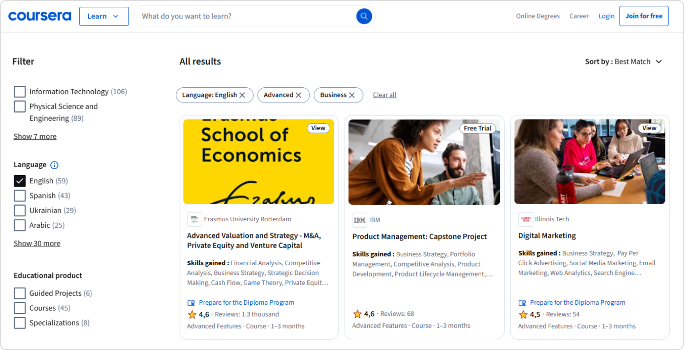 Coursera Plateforme de formation en ligne Coursera