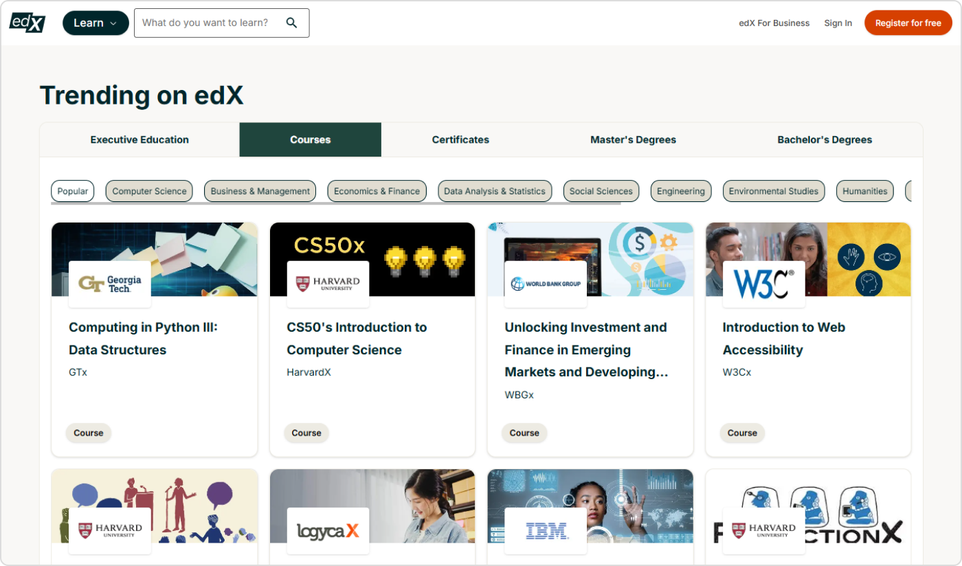 edX Plateforme de formation en ligne edX